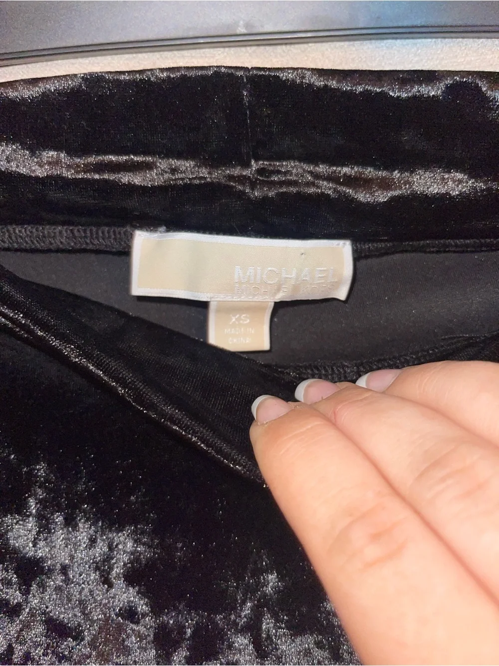 Michael Kors Black Crushed Velvet Leggings